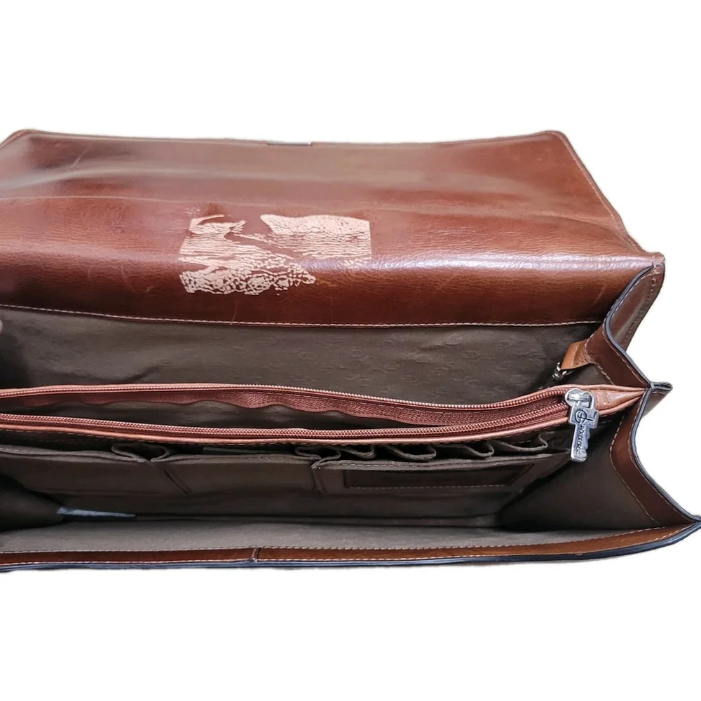 Jack George Elements Professional Leather Expandable Adult Unisex Briefcase